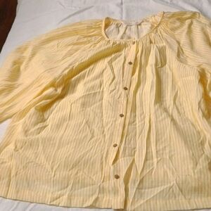 LC Lauren Conrad Soft Yellow Striped Top